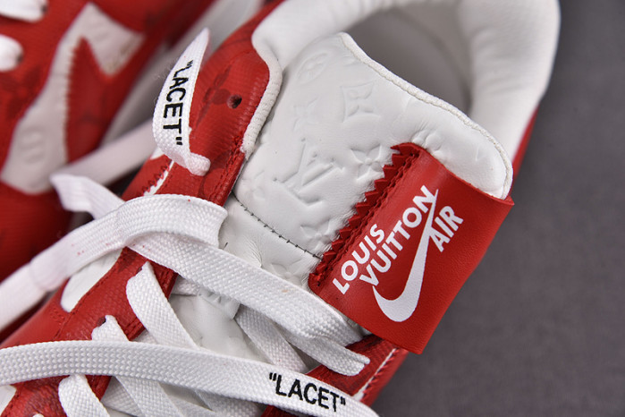 nike low air force 1 x red white