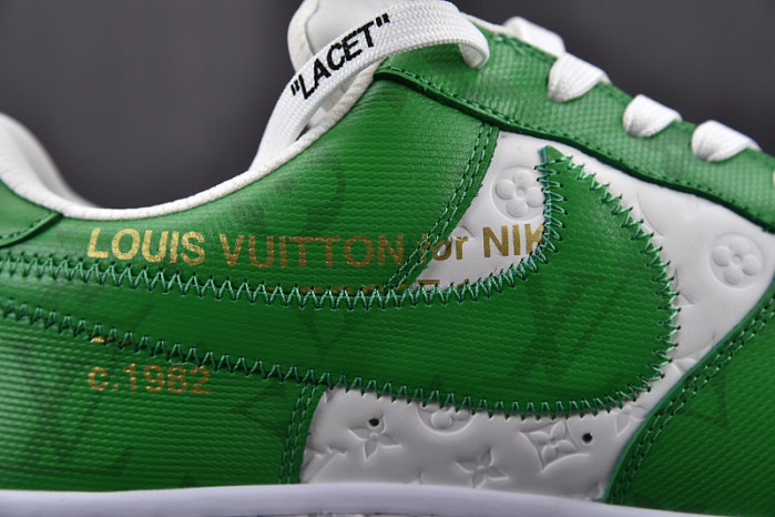 nike low air force 1 x green white
