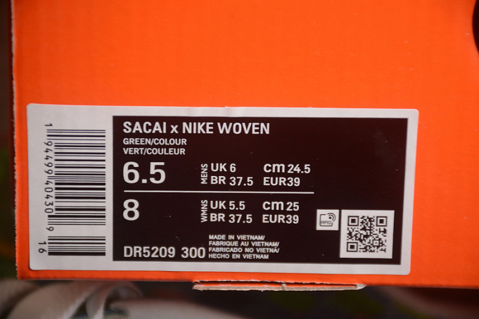 sacai x nike ldvaporwaffle mix low “green dr5209-300