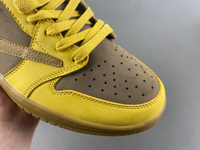 travis scott x air jordan yellow brown dm7866-665