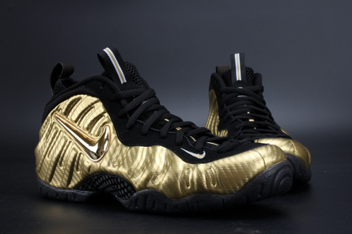 air foamposite pro “metallic gold” black mens 624041-701