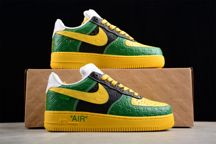 nike low air force 1 x yellow green