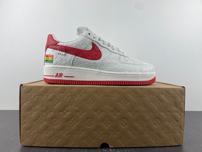 nike low air force 1 x white red