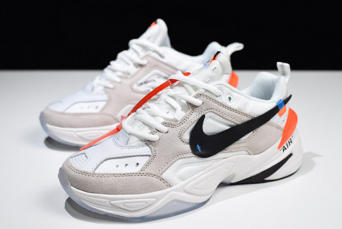 ofw x nike m2k tekno white, black & team orange a03108 058
