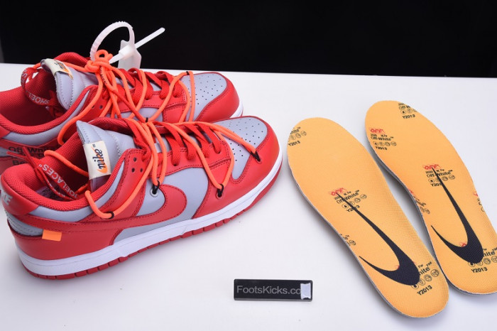 nike dunk low ofw university red ct0856-600