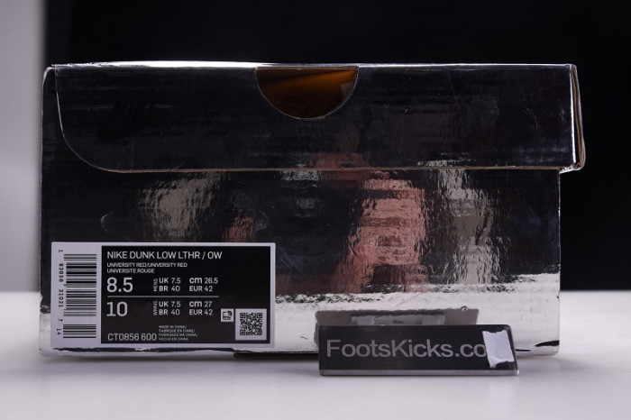 nike dunk low ofw university red ct0856-600