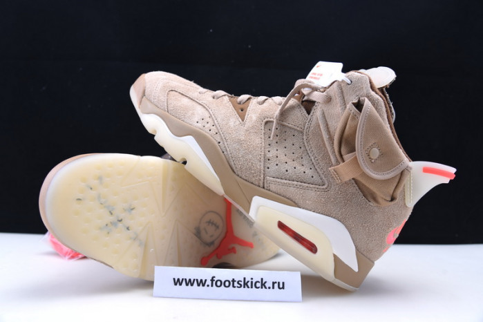 travis scott x air jordan 6 “british khaki ” dh0690-200