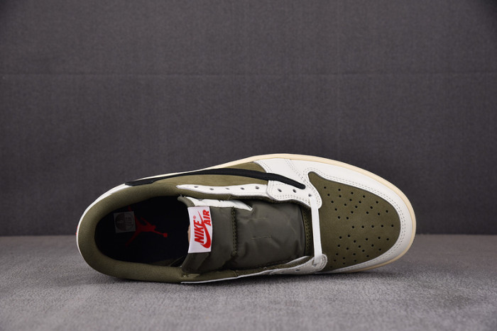 travis scott x air jordan 1 low og medium olive dm7866-200