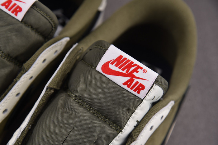 travis scott x air jordan 1 low og medium olive dm7866-200