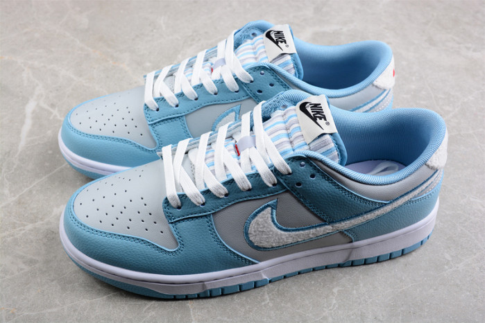 nike dunk low retro fleece worn blue fb1871-011