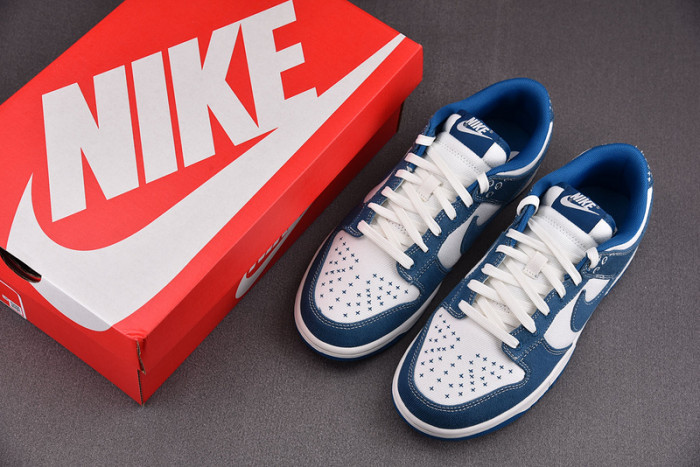nike dunk low industrial blue sashiko dv0834-101