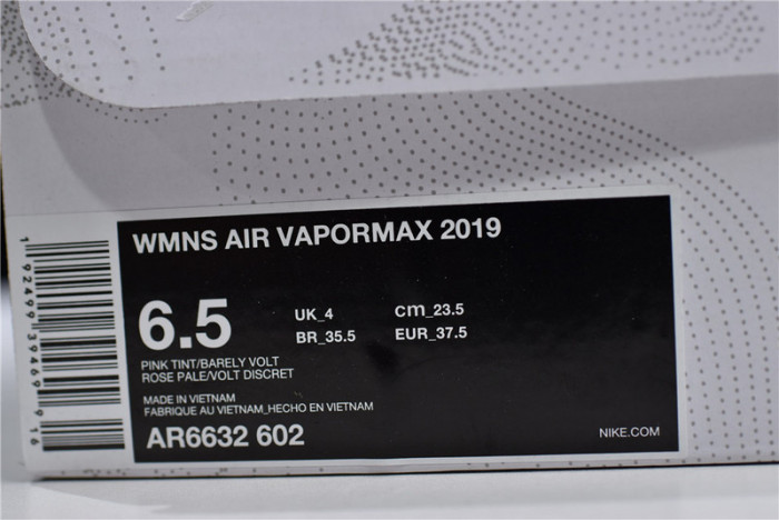 nike air vapormax 2019 pink tint ar6632-602