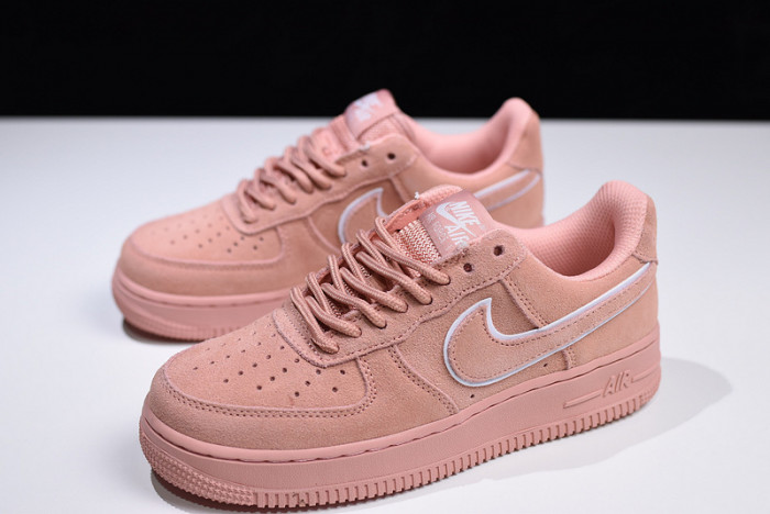 nike air force 1 07 suede women lifestyle shoe pink aa1117-601
