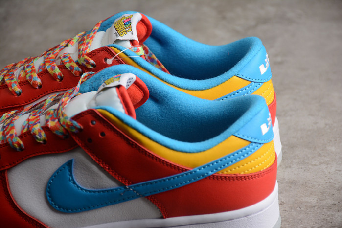 nike dunk low qs lebron james fruity pebbles dh8009-600