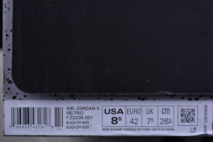 air jordan 5 “black cat” fz2239-001