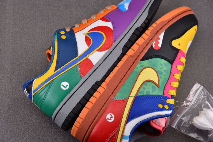 nike dunk low "what the S*per mario" custom dh0952-101