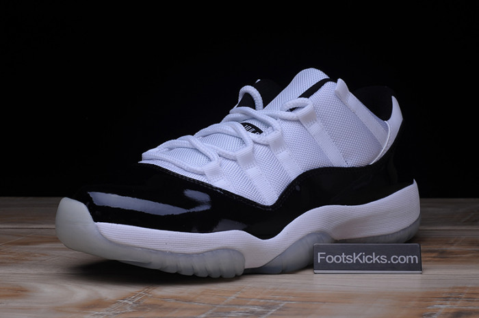 air jordan 11 retro low "concord" black/ white mens 528895-153